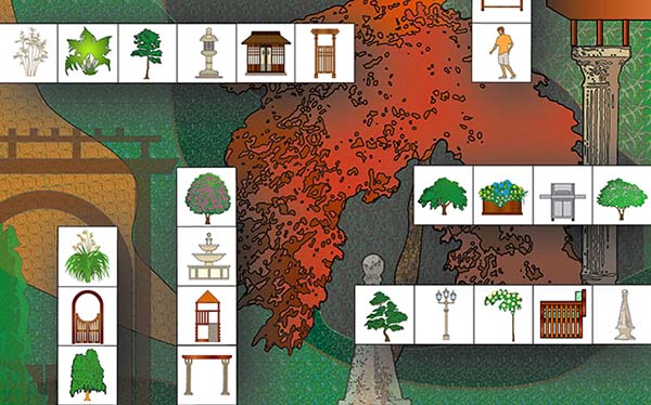 Artisans Gardens Landscape Design Symbols in Elevation View Color